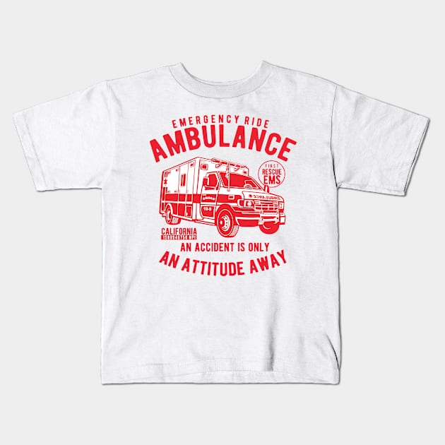 Ambulance Emergency Kids T-Shirt by PaunLiviu